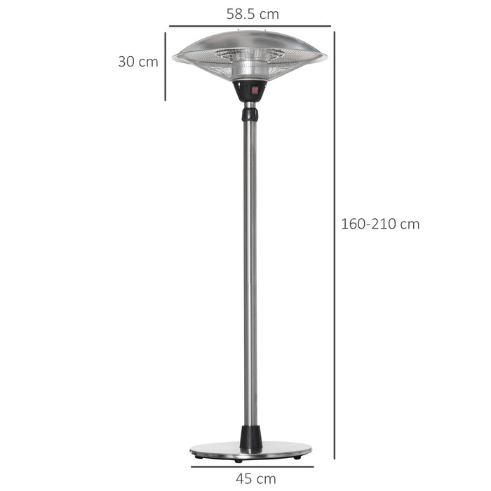 Electric Patio Heater 3KW - Infrared Freestanding Outdoor Heater with 3 Heat Settings, Adjustable Height, 5M Power Cable - Ideal for Patio, Deck, Backyard Comfort