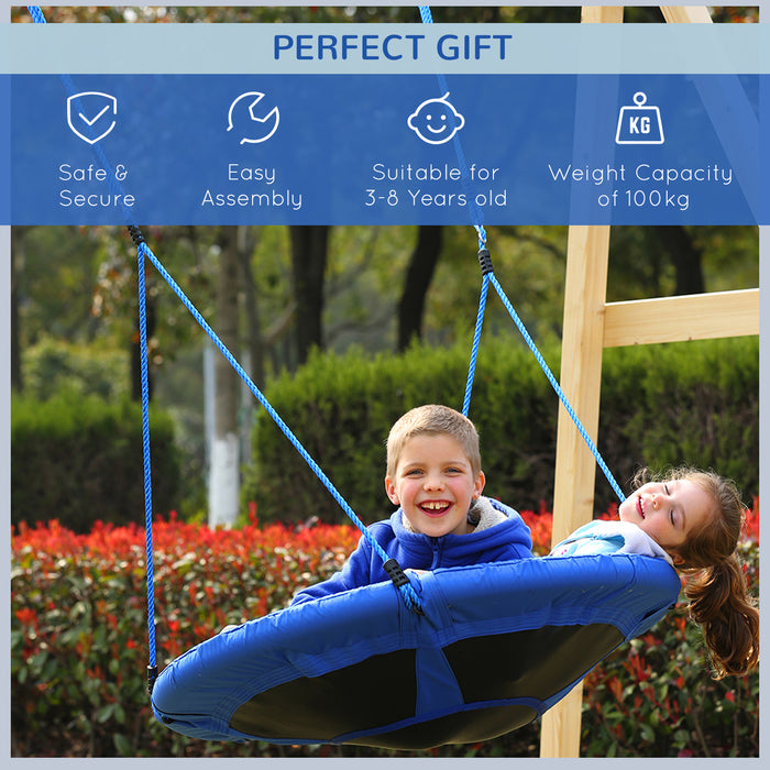 Kids' Large 100cm Diameter Blue Tree Swing - Sturdy & Durable Outdoor Spinner - Perfect for Children's Backyard Fun & Play