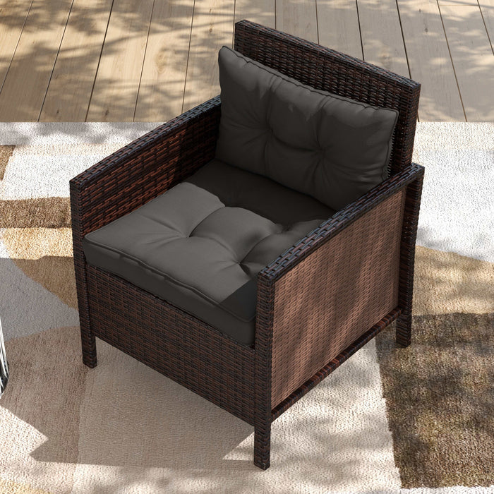 Patio Comfort Cushion Set - 4-Piece Seat and Back Pillow Combo, Charcoal Grey - Ideal for Indoor & Outdoor Seating Comfort