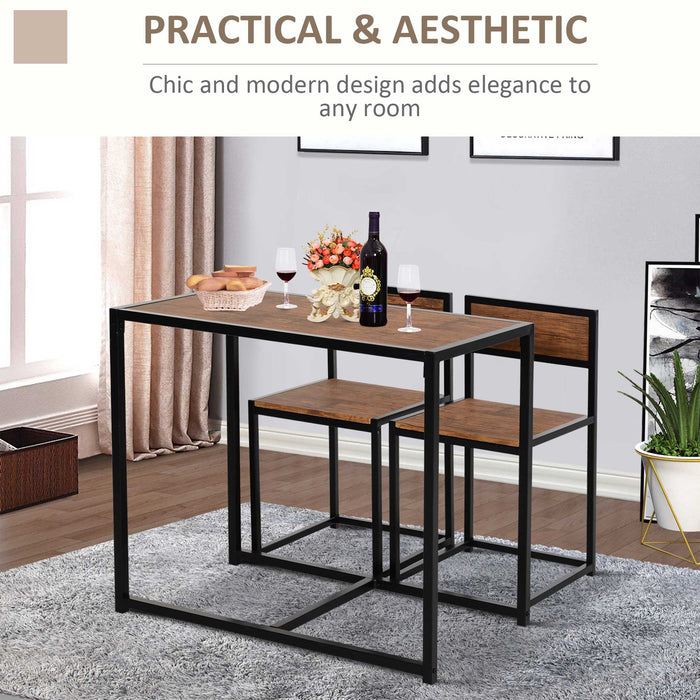 Industrial-Style 3-Piece Table & Stool Set - Sturdy Steel Frame with MDF Panels - Perfect for Living Room or Home Bar Spaces