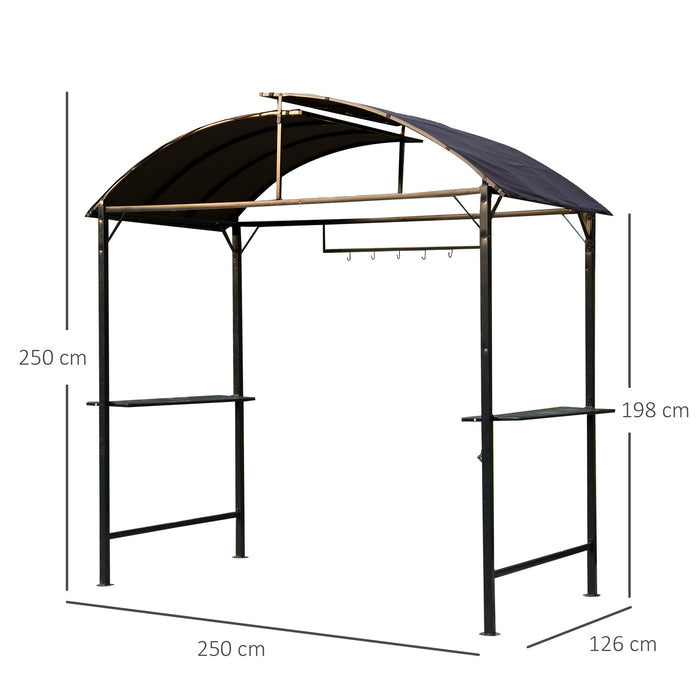 Metal Gazebo Marquee in Coffee Brown - Durable Outdoor Shelter for Events - Ideal for Garden Parties and Social Gatherings