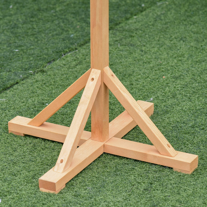 Outdoor Wooden Bird Feeder Stand - Weatherproof Roof and Cross-Shaped Base, 55x55x144cm - Ideal for Garden Bird Watching