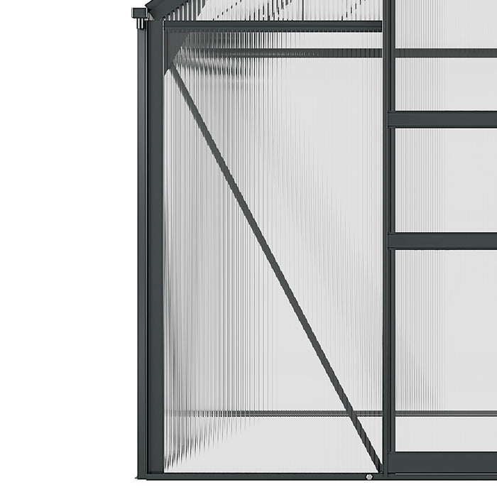 Large Walk-In Clear Polycarbonate Greenhouse - 6 x 6 ft Durable Plant Grow House with Sliding Door and Ventilated Window - Ideal for Garden Enthusiasts and Seasonal Planting