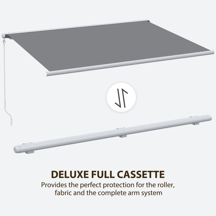 Full Cassette Electric/Manual Retractable Awning 4x3m - UV Protection Patio Door & Window Canopy with Remote - Shade Solution for Outdoor Comfort