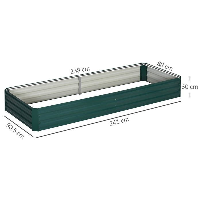 Metal Raised Garden Bed - Outdoor Planter Box for Flowers & Herbs, Green, 241x90.5x30cm - Ideal for Urban Gardening Enthusiasts