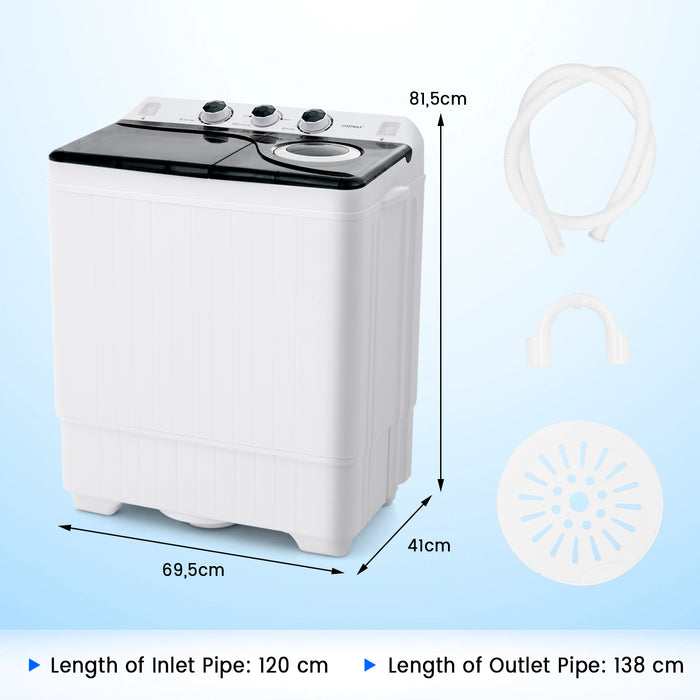 Portable Laundry Washer Spin Dryer - Compact and Functional with Timing Function and Drain Pump - Ideal for Small Spaces and Quick Laundry Solutions