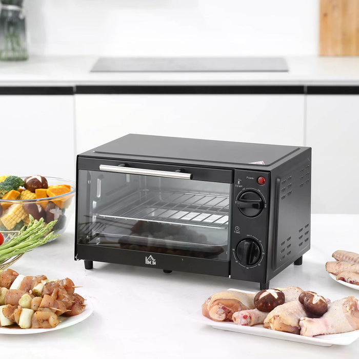 Convection Mini Oven 9L Model - Electric Countertop Grill with Adjustable Temperature and Timer, Includes Baking Tray & Wire Rack - Perfect for Small Kitchens, Bachelors & Quick Baking Needs