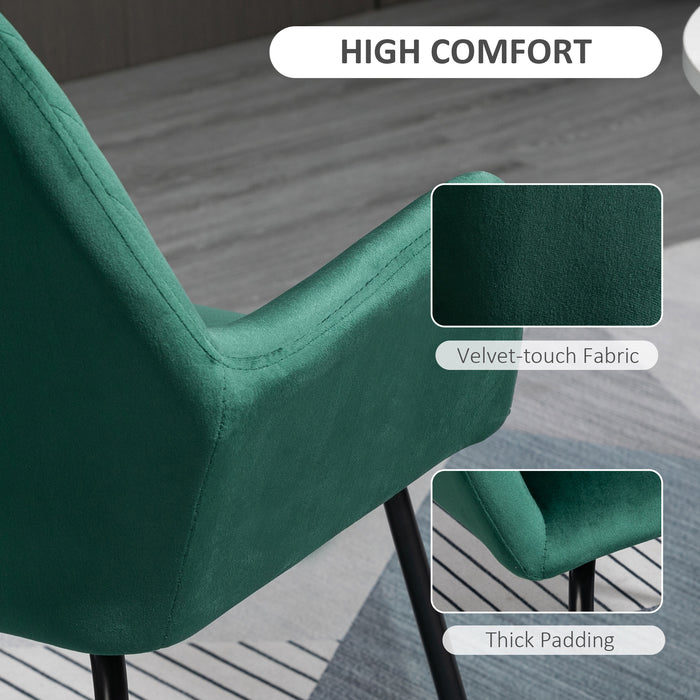 Upholstered Modern Armchair with Metal Base - Stylish Green Accent Chair for Living Room - Comfy Seating for Home Decor and Relaxation