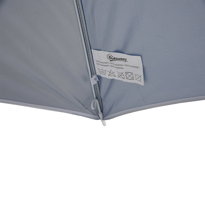 88" Arc 2.2M Fishing Umbrella Beach Parasol - Brolly Shelter with Sides and Canopy Shade, Blue - Ideal for Fishing and Beach Protection with Carry Bag