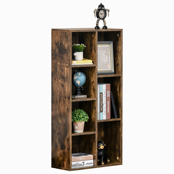 Industrial Cube Bookshelf - Rustic Brown Free Standing Display Cabinet with Storage Cubes - Ideal for Home Office, Living Room, or Study Organization