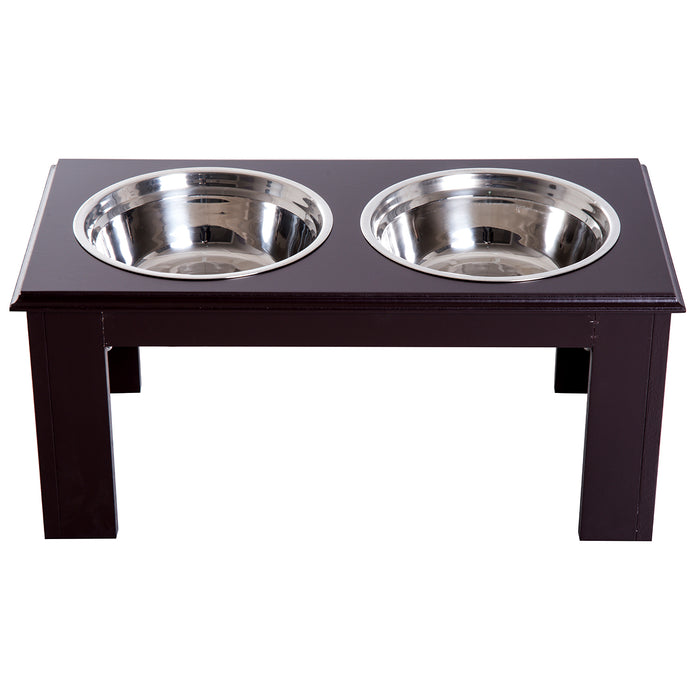 Heavy-Duty Stainless Steel Pet Feeder - 58.4cm Length, Brown Finish, Easy-Clean Surface - Ideal for Large Dogs and Pets