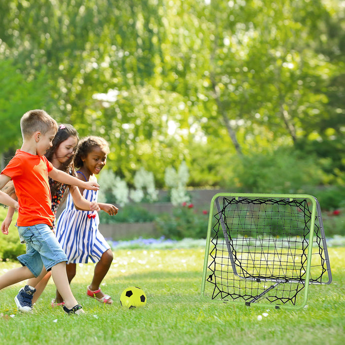 Soccer Kickback Rebounder Net - Dual-Sided Adjustable Angle Football Training Goal - Ideal for Kids' Skill Development & Backyard Practice