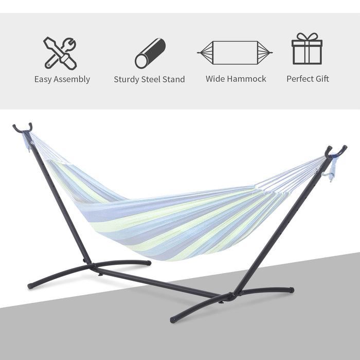 Sturdy 2.86m Metal Hammock Stand - Ideal for Garden, Camping, and Outdoor Patios - Durable Frame for Hammock Replacement and Relaxation Needs