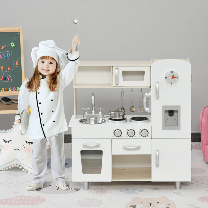 Luxury Play Kitchen Set with Interactive Ice Machine and Telephone - Pretend Cooking Accessories for Imaginative Play - Ideal for Young Chefs and Role-Playing Games