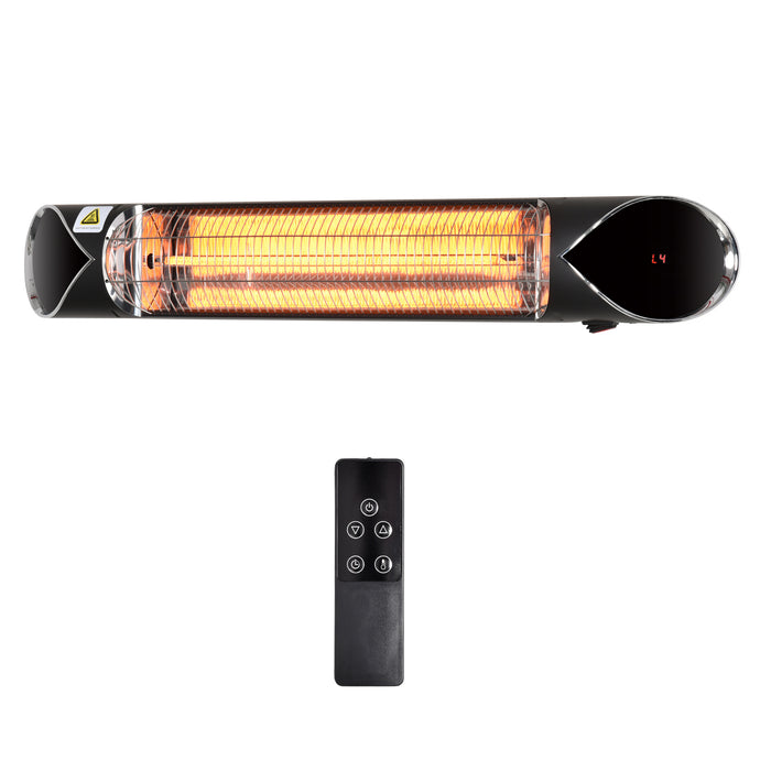 2000W Infrared Patio Heater - Wall Mounted Carbon Fiber Outdoor Heating with Remote, 4 Settings & Timer - Cozy Warmth for Chilly Evenings