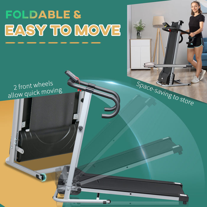 Electric Folding Treadmill with 1.25HP Motor - 10km/h Max Speed, Indoor Cardio Running Walking Jogging Machine with LCD Monitor & 3 Programs - Ideal for Home Fitness Enthusiasts