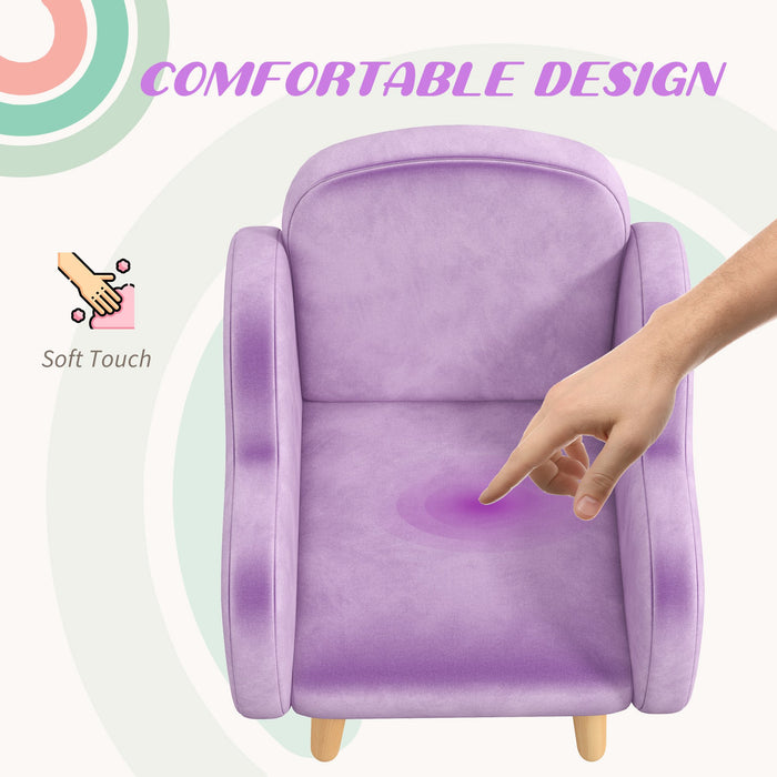 ErgoKids Cloud Chair - Comfy Ergonomic Toddler Armchair in Purple - Perfect Mini Sofa for Children's Playroom, Ages 1.5-5 Years