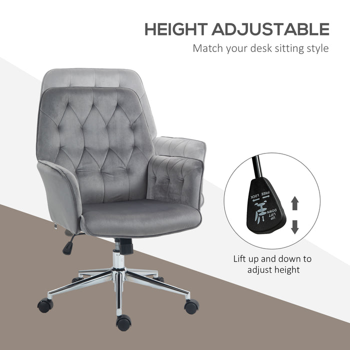 Modern Linen Swivel Computer Chair with Armrest - Adjustable Height, Sleek Dark Grey Design - Ideal for Home Office Comfort and Style