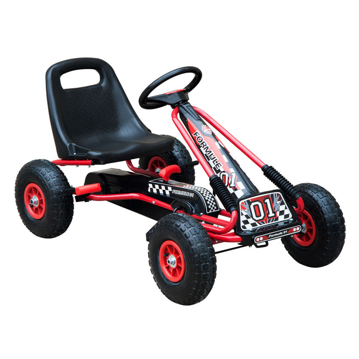 Pedal-Powered Go-Kart for Kids with Air Inflatable Tyres - Racing-Inspired Design - Perfect Outdoor Fun for Ages 3-8