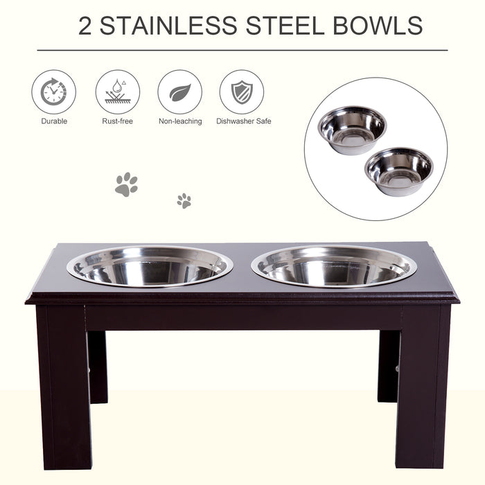 Heavy-Duty Stainless Steel Pet Feeder - 58.4cm Length, Brown Finish, Easy-Clean Surface - Ideal for Large Dogs and Pets