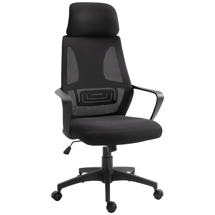 Ergonomic Mesh Office Chair with Wheels - High Back and Adjustable Height for Comfort - Ideal for Home Office Use