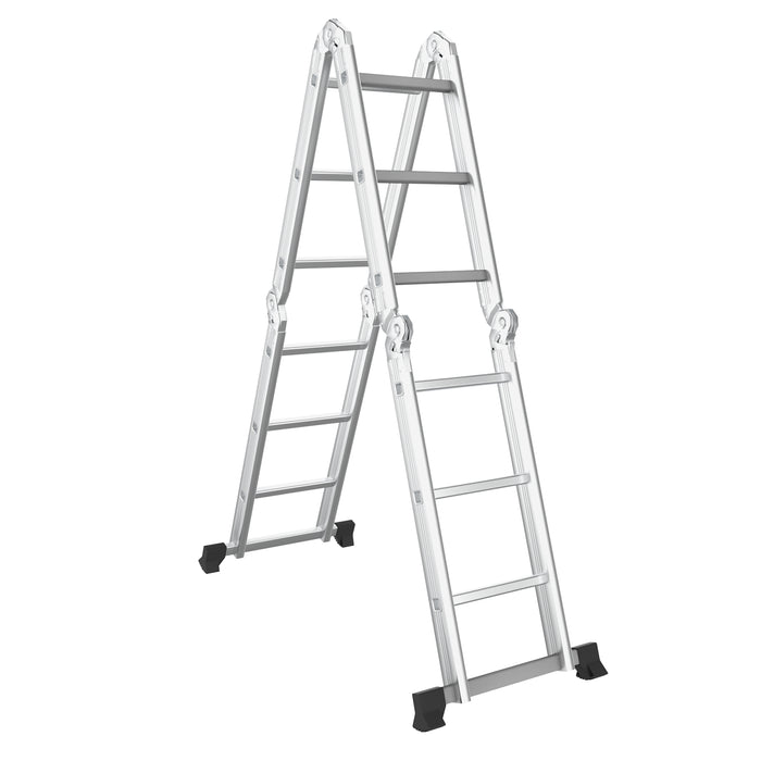 7-in-1 Folding Multi-Purpose Ladder - Versatile Extension Aluminum Build - Ideal for Home Repair and DIY Projects