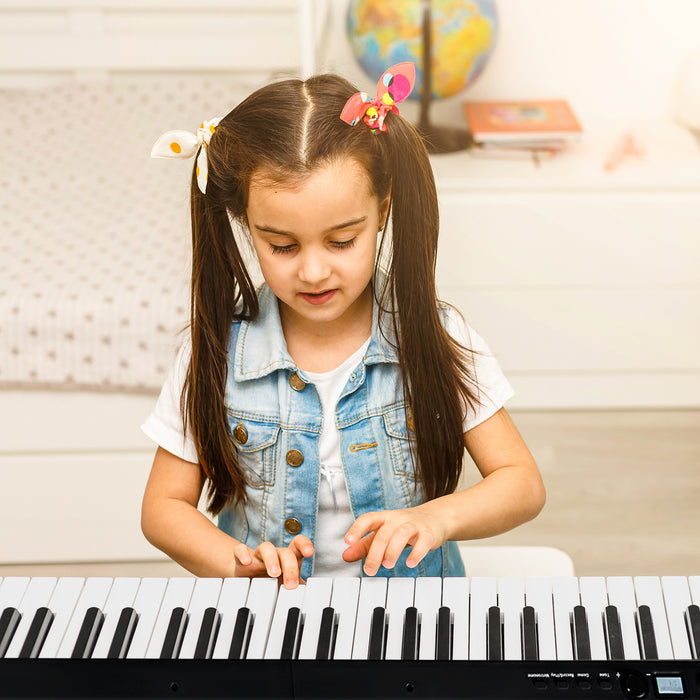 88-Key Folding Electric Piano - Full-Size, Lighted Keyboard in Black - Perfect for Budding Musicians or On-The-Go Performances