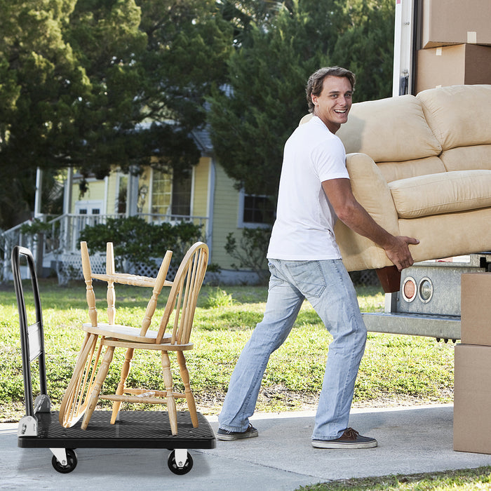 Compact Folding Push Cart - Dolly Moving Platform Hand Truck - Ideal for Transportation and Moving Needs