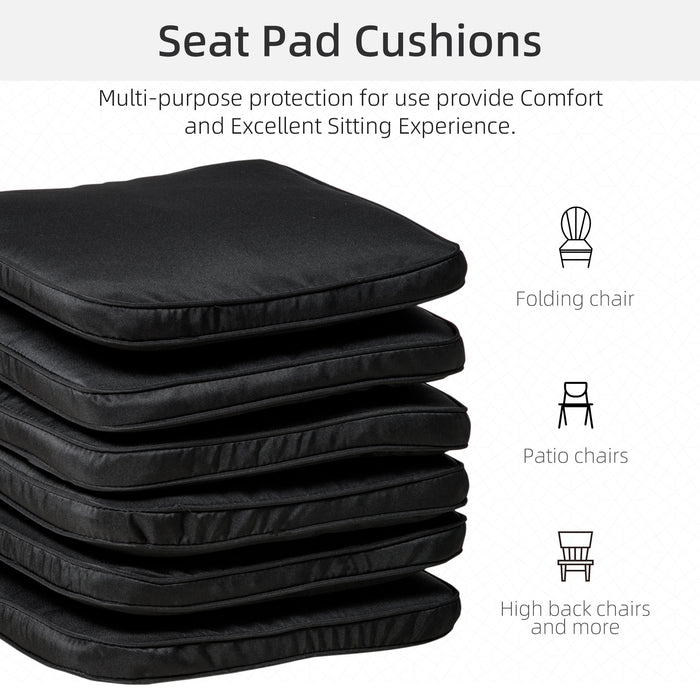 Premium Chair Comfort - Set of 6 Seat Pads with Straps for Dining and Patio Chairs - Ideal for Indoor and Outdoor Seating Enhancement