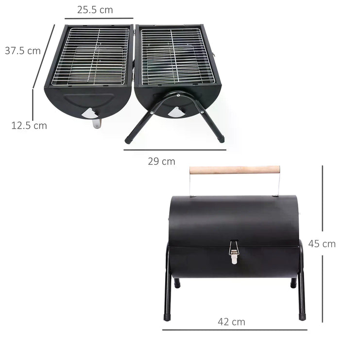 Portable Folding Charcoal Grill - Compact Outdoor BBQ for Picnics, Camping, and Tailgating - Easy-to-Carry Tabletop Barbecue for Delicious Smoky Flavors