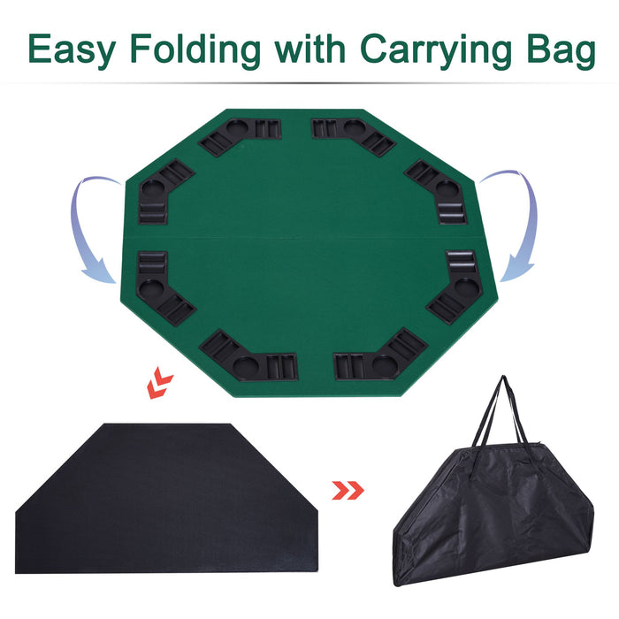 Foldable 48" Poker Table with Carrying Bag - Portable Casino-Style Gaming - Ideal for Home Poker Nights and Tournaments