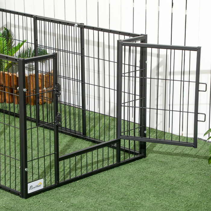 Heavy Duty Pet Playpen 6-Panel - Adjustable 82.5-150 cm Length Dog Exercise Pen, 61 cm Height - Ideal for Small Breed Dogs, Indoor & Outdoor Use