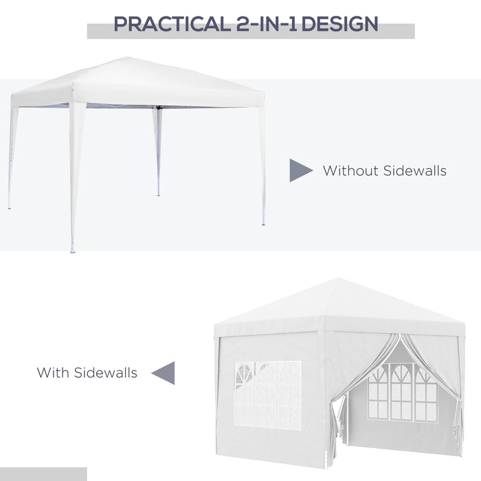 3x3m Pop-Up Gazebo Canopy - Wedding Party Tent Marquee with Windows & Carry Bag - Ideal for Outdoor Celebrations and Events