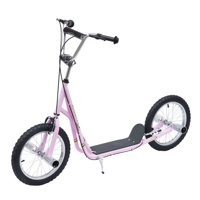 Pneumatic 16-Inch Tire Scooter in Pink - Non-Electric, Air-Filled Wheels for Smooth Ride - Perfect for Outdoor Fun and Easy Transport