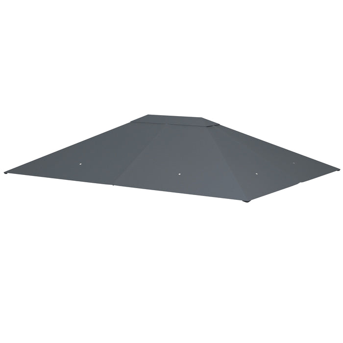 3 x 4m Gazebo Canopy Top - Durable Replacement Cover in Dark Grey - Ideal for Outdoor Shelter and Garden Enhancement