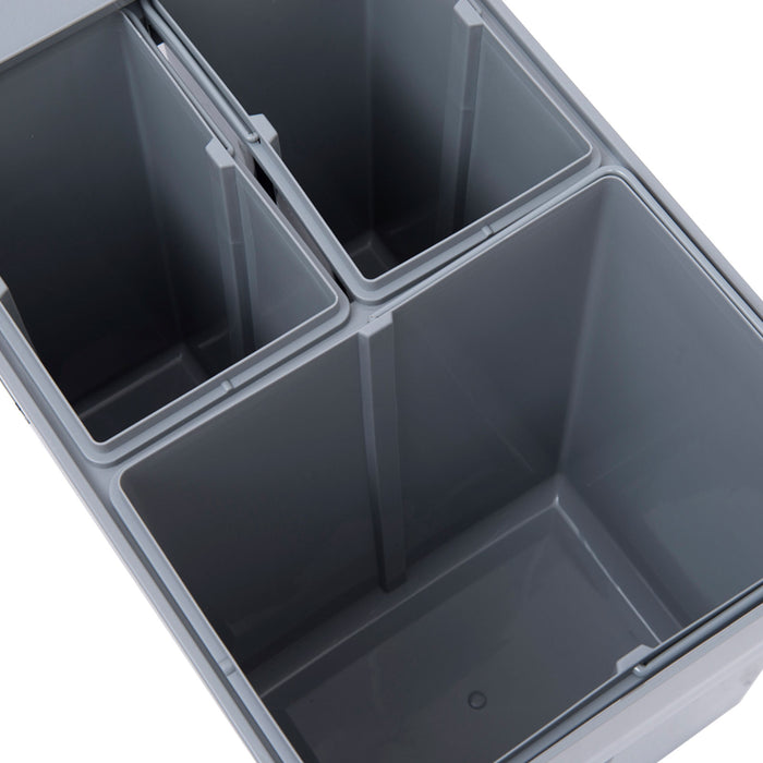 Kitchen Pull-Out Recycle Bin - 40L Capacity with Soft Close Mechanism, Grey - Efficient Trash Sorting Solution for Home Recycling