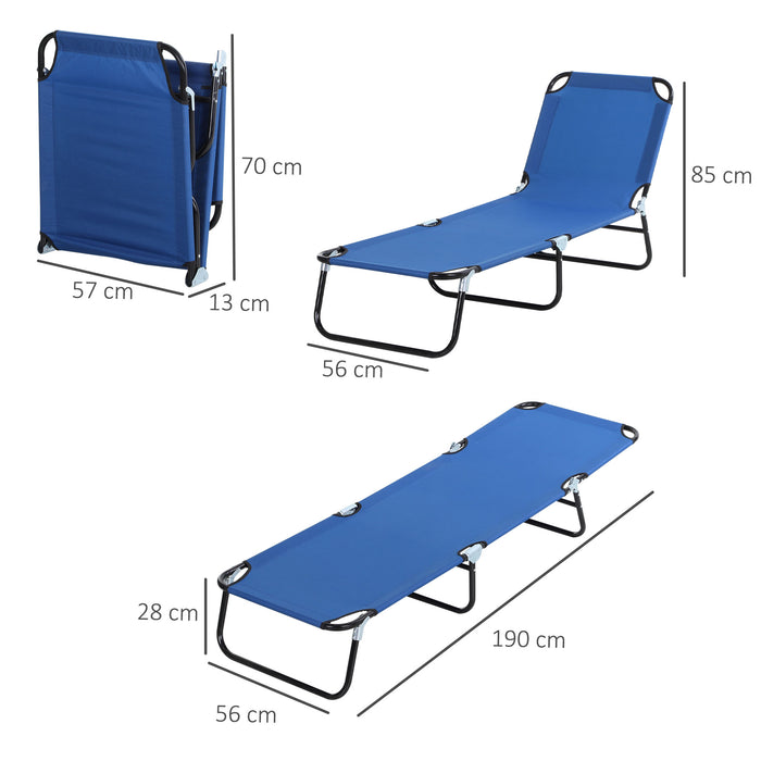 Portable Folding Sun Lounger Set - Adjustable 5-Position Recliner with Lightweight Frame for Outdoor Relaxation - Ideal for Sunbathing and Poolside Comfort, Blue, 2 Pieces