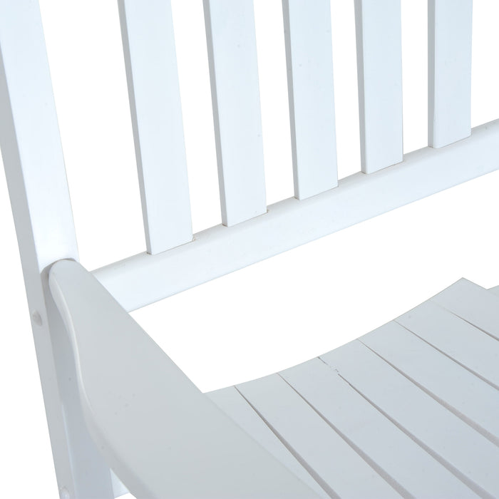 White Wooden Porch Rocking Chair - Cozy Armchair Patio Rocker for Outdoor Deck & Garden - Relaxing Furniture for Balcony Spaces