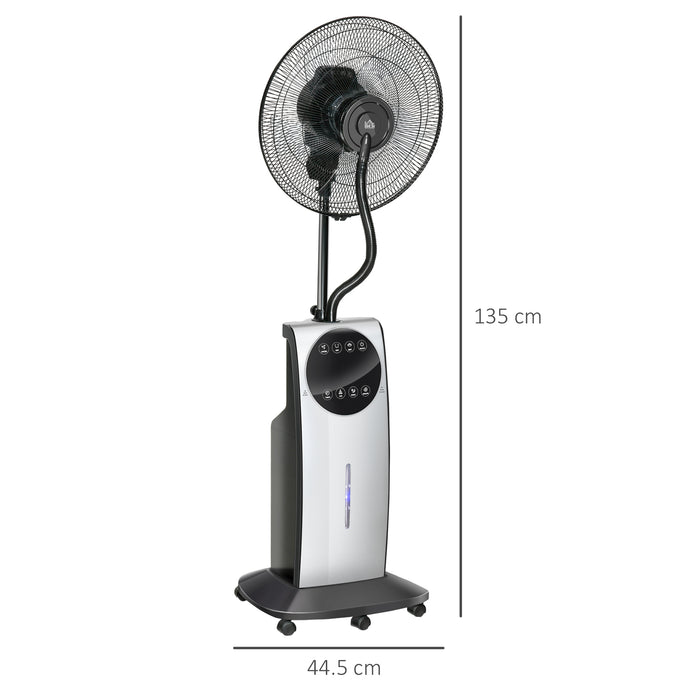 Humidifying Misting Pedestal Fan with Water Spray - 3-Speed Standing Fan, 3.1L Tank & Electric Mosquito Killer Feature, Black - Ideal for Cooling & Insect Control in Home or Outdoor Spaces