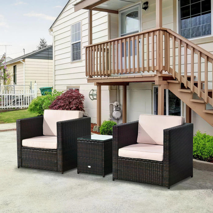 Rattan Garden 2-Person Loveseat - Outdoor Patio Sofa Set with Comfort Cushions & Sturdy Steel Frame - Ideal for Deck or Balcony Seating