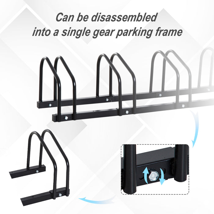 Heavy-Duty Bike Stand - 130x33x27cm Steel Bicycle Parking Rack in Black - Space-Saving Storage for Cyclists & Garages