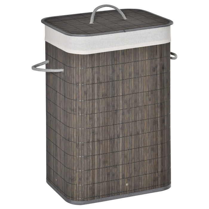 Collapsible Laundry Hamper with Flip Lid - String Handles & Removable Liner, Water-Resistant Base - Space-Saving Storage for Dirty Clothes