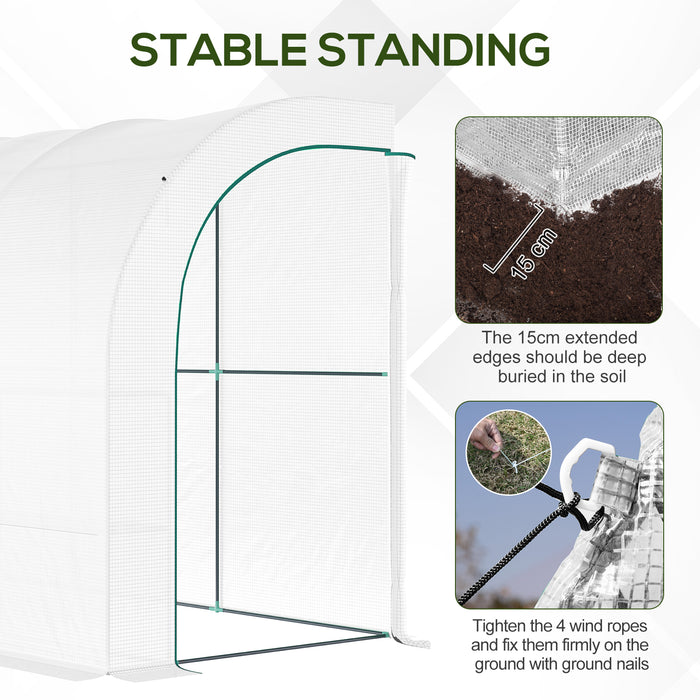 Walk-In Greenhouse - Spacious Plant Nursery with PE Cover, Zippered Doors, and 3-Tier Shelving - Perfect for Home Gardening and Seedling Protection