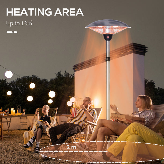 Electric Patio Heater 3KW - Infrared Freestanding Outdoor Heater with 3 Heat Settings, Adjustable Height, 5M Power Cable - Ideal for Patio, Deck, Backyard Comfort