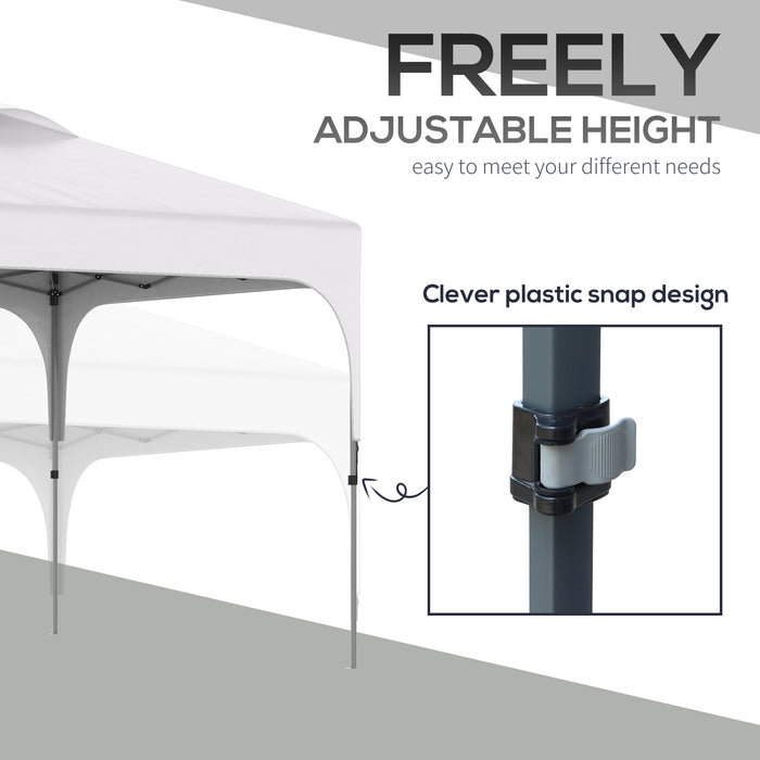 3x3m Pop-Up Gazebo - Foldable Canopy Tent with Carry Bag, Wheels, 4 Weight Bags - Ideal for Outdoor Garden Patio Parties in White