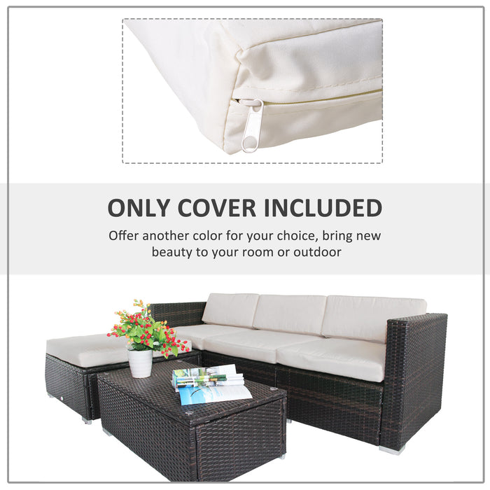 Rattan Furniture 7-Piece Cushion Cover Set - Durable & Stylish Replacement Covers - Ideal for Patio and Outdoor Seating Refresh