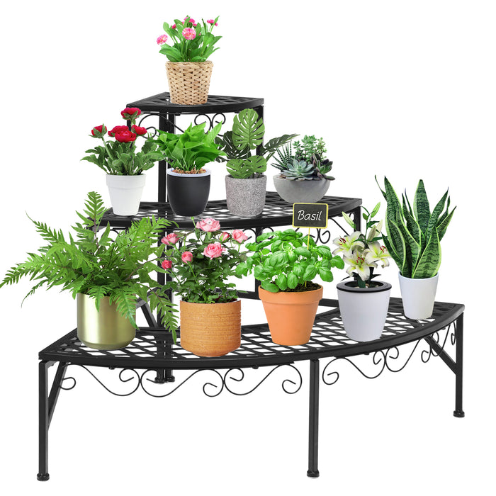 3-Tier Display - Plant Rack with Layered Shelving - Ideal for Displaying Flowers and Plants Indoor or Outdoor