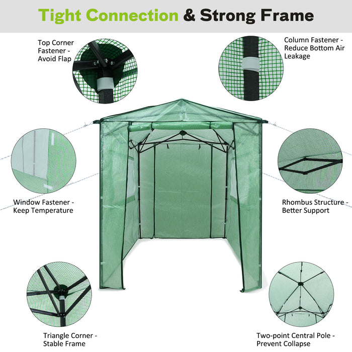 Adjustable Height Portable Growing House - Enclosed PE Cover Plant Shelter - Ideal Solution For All-season Gardening Enthusiasts