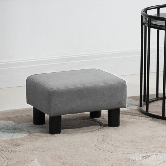 Compact Grey Footstool with Sturdy Legs - 40x30x24cm Perfect Foot Rest and Small Seat for Home or Office Use - Comfort Enhancing Accessory for Any Desk-bound Professional