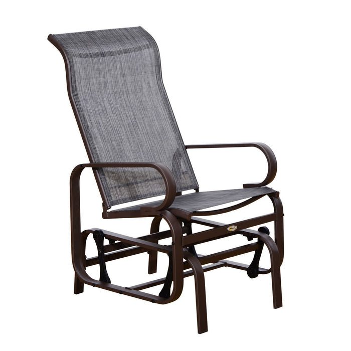 Outdoor Gliding Rocking Chair - Sturdy Metal Frame and Comfortable Swing Design for Garden, Patio, Backyard, and Poolside - Relaxing Grey Lounger for Leisure Time